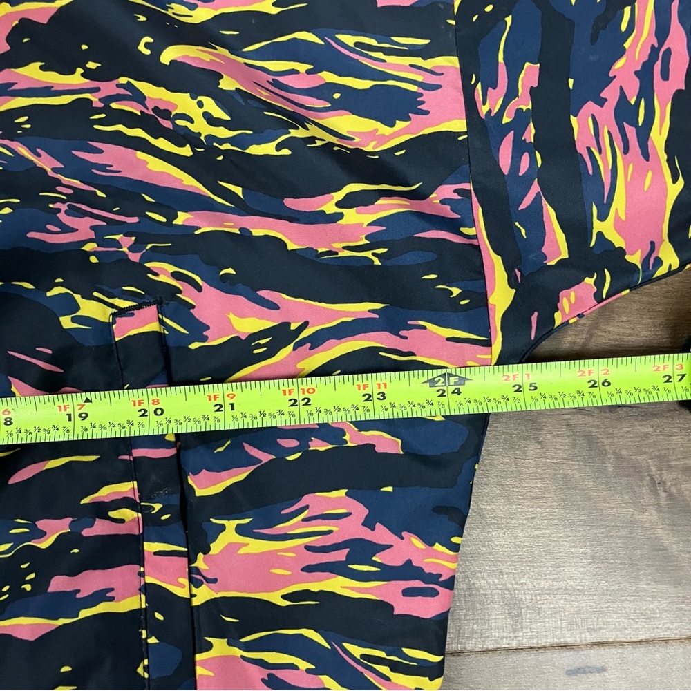 Adidas Women’s Size XS Windbreaker Bomber Jacket Camo Adjustable Pink Yellow - Picture 7 of 16
